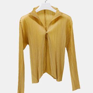 Issey Miyake Pleats Please Single Tan Button Jacket